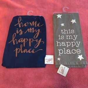 Set of Two Decorative Towels with Inspirational Text